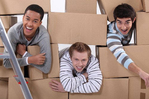 Team packing boxes for a move